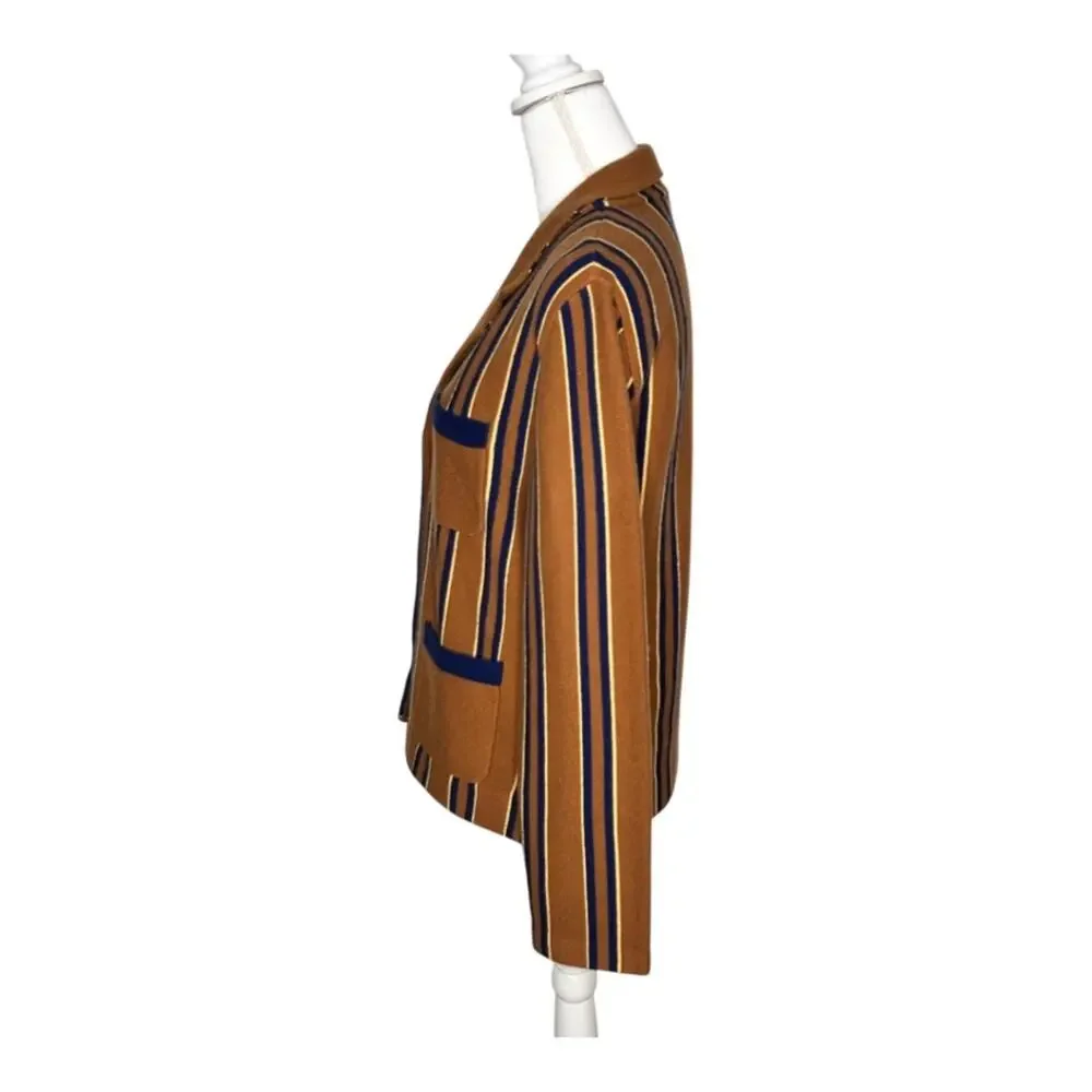 NoName Prep Pinstripe Blazer Nutty Stripe Wool Cashmere Medium